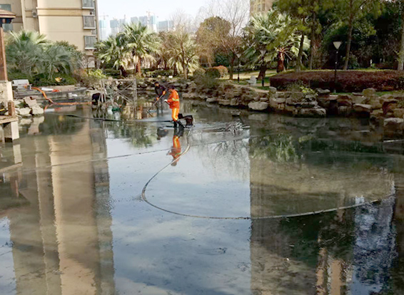 晋州景观池淤泥清理
